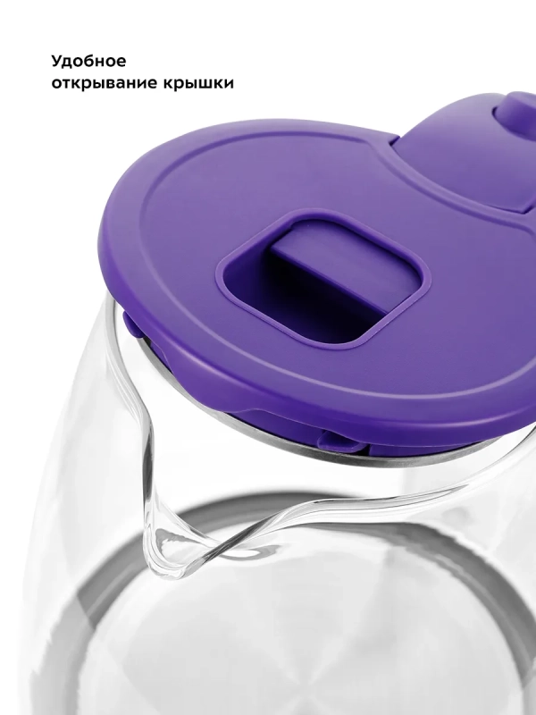 Чайник электрический стеклянный с подсветкой КТ-6167 Чайник электрический стеклянный с подсветкой КТ-6167